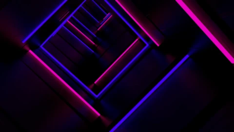 Free Stock Video Tunnel With Blue And Pink Neon Light Frames Live Wallpaper - Free Live Wallpaper