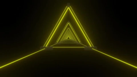 Free Stock Video Tunnel Of Yellow Light Lines That Form Triangles Live Wallpaper - Free Live Wallpaper