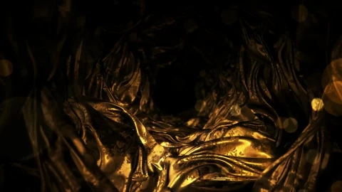 Free Stock Video Tunnel Of Golden Organic Shapes Rotating Live Wallpaper - Free Live Wallpaper