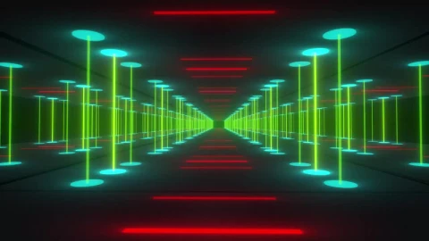 Free Stock Video Tunnel Between Walls Of Beams Of Green Color Light Live Wallpaper - Free Live Wallpaper