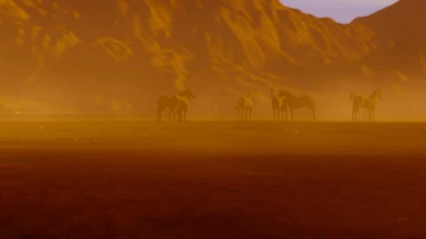 Free Stock Video Truck Passing By Some Wild Horses In The Desert Live Wallpaper - Free Live Wallpaper