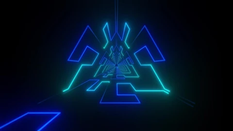 Free Stock Video Triangular Tunnel With Blue Lights In Its Walls Live Wallpaper - Free Live Wallpaper