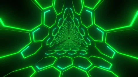 Free Stock Video Triangular Passage With Green Light Lines Live Wallpaper - Free Live Wallpaper