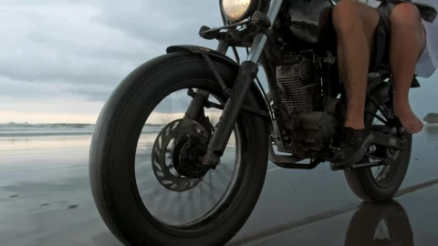 Free Stock Video Travelers On A Motorcycle By The Sea Live Wallpaper - Free Live Wallpaper