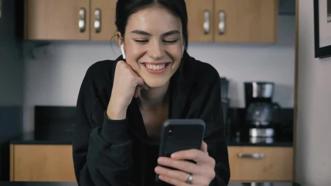 Free Stock Video Young Woman Waving At Her Cell Phone On A Video Live Wallpaper - Free Live Wallpaper