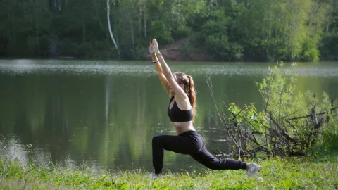 Free Stock Video Young Woman Practicing Yoga By The Lake Live Wallpaper - Free Live Wallpaper