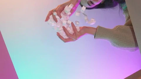 Free Stock Video Young Woman Pouring Packing Filler Into A Box Live Wallpaper - Free Live Wallpaper