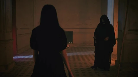 Free Stock Video Young Woman And Hooded Man Around An Altar With Candles Live Wallpaper - Free Live Wallpaper