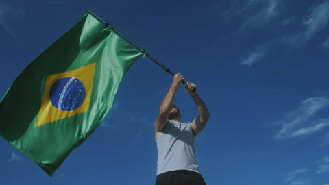 Free Stock Video Young Man Waving The Flag Of Brazil Live Wallpaper - Free Live Wallpaper