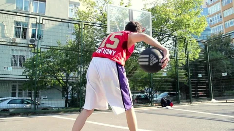 Free Stock Video Young Man Practicing Basketball On A Court Live Wallpaper - Free Live Wallpaper