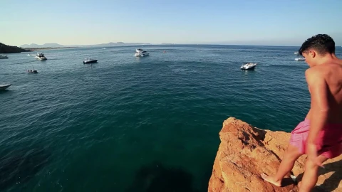 Free Stock Video Young Man Jumping From A High Rock Live Wallpaper - Free Live Wallpaper