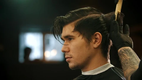 Free Stock Video Young Man In Profile While Having His Hair Cut Live Wallpaper - Free Live Wallpaper