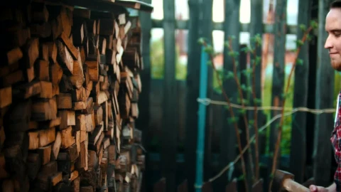Free Stock Video Young Lumberjack Smiling With An Ax In His Hand Live Wallpaper - Free Live Wallpaper