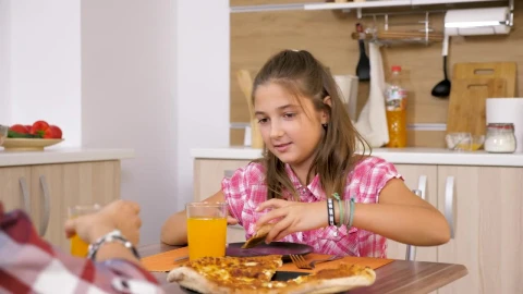 Free Stock Video Young Girl Eating A Pizza Live Wallpaper - Free Live Wallpaper