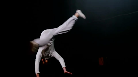 Free Stock Video Young Break Dancer Performing In White Clothes Live Wallpaper - Free Live Wallpaper
