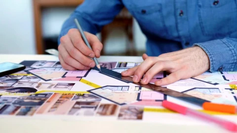 Free Stock Video Young Architect Working On A Blueprint Live Wallpaper - Free Live Wallpaper