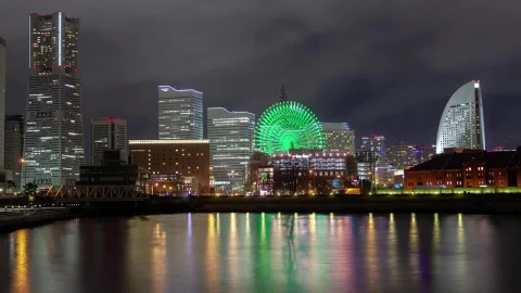 Free Stock Video Yokohama City Landscape At Night Live Wallpaper - Free Live Wallpaper