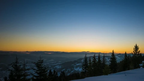 Free Stock Video Yellow Sunrise In The Snowy Mountains Live Wallpaper - Free Live Wallpaper