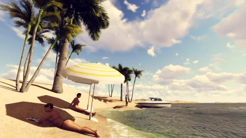 Free Stock Video Women Resting Under Umbrellas On A Beach Live Wallpaper - Free Live Wallpaper