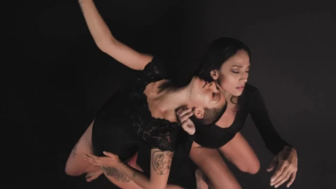 Free Stock Video Women Dancing Together On A Dark Background Live Wallpaper - Free Live Wallpaper