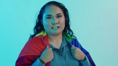 Free Stock Video Woman With Lgbtq Lipstick Live Wallpaper - Free Live Wallpaper