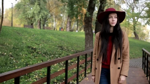 Free Stock Video Woman Walking Alone Through Park In Autumn Live Wallpaper - Free Live Wallpaper