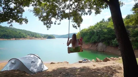 Free Stock Video Woman Using A Lake Swing Live Wallpaper - Free Live Wallpaper