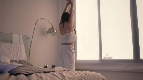 Free Stock Video Woman Stretching In The Morning Before Starting Her Day Live Wallpaper - Free Live Wallpaper