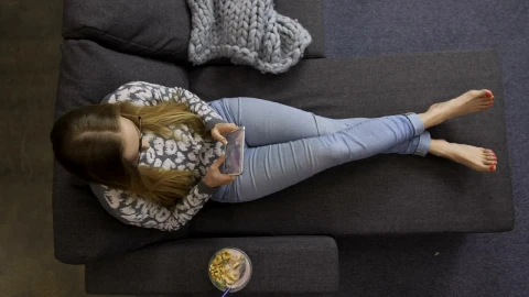 Free Stock Video Woman Lying On A Sofa Seen From Above Live Wallpaper - Free Live Wallpaper