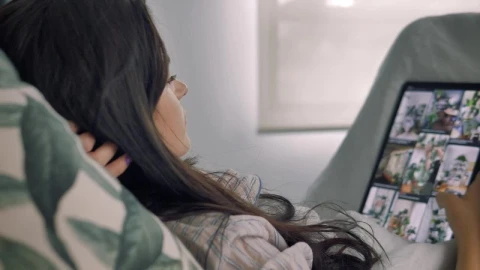 Free Stock Video Woman Looking At Social Media In The Morning Live Wallpaper - Free Live Wallpaper