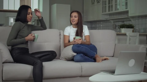 Free Stock Video Woman Having A Conversation In The Couch Live Wallpaper - Free Live Wallpaper