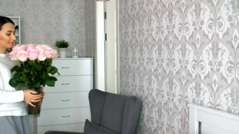 Free Stock Video Woman Decorates Her Room With Flowers Live Wallpaper - Free Live Wallpaper