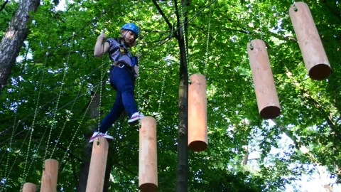 Free Stock Video Woman Crossing An Obstacle Bridge In Nature Live Wallpaper - Free Live Wallpaper