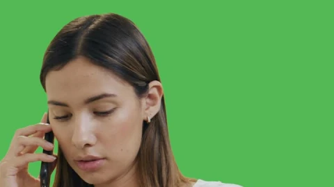 Free Stock Video Woman Calling On Cell Phone With Chroma Background Live Wallpaper - Free Live Wallpaper
