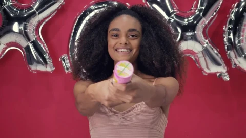 Free Stock Video Woman Bursting A Confetti Cannon Live Wallpaper - Free Live Wallpaper