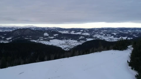 Free Stock Video Winter Mountains In A Cloudy Landscape Aerial Live Wallpaper - Free Live Wallpaper