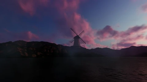 Free Stock Video Windmill In The Dusk Live Wallpaper - Free Live Wallpaper