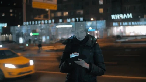 Stock Footage Woman Checking Her Messages At Night Live Wallpaper - Free Live Wallpaper