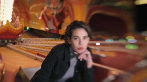 Stock Footage Woman At An Amusement Park Live Wallpaper - Free Live Wallpaper