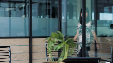 Stock Footage Woman Arrives To Her Office Live Wallpaper - Free Live Wallpaper