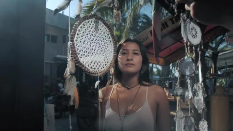 Stock Footage Woman Among Dream Catchers Live Wallpaper - Free Live Wallpaper
