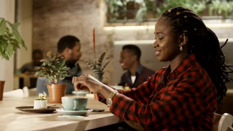 Stock Footage Woman Adding Sugar To Her Coffee Live Wallpaper - Free Live Wallpaper