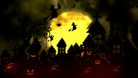 Stock Footage Witches On Halloween Night Live Wallpaper - Free Live Wallpaper