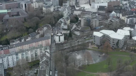 Stock Footage Winter Time In A German City Aerial Shot Live Wallpaper - Free Live Wallpaper