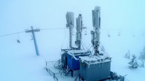 Stock Footage Winter Mountain Communications Base Station Live Wallpaper - Free Live Wallpaper
