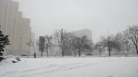 Stock Footage Winter In A Large City Smalllive Wallpaper - Free Live Wallpaper