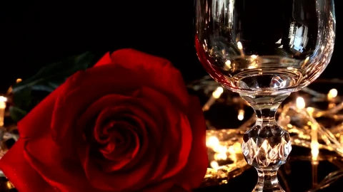Stock Footage Wine Glass And A Rose Live Wallpaper - Free Live Wallpaper
