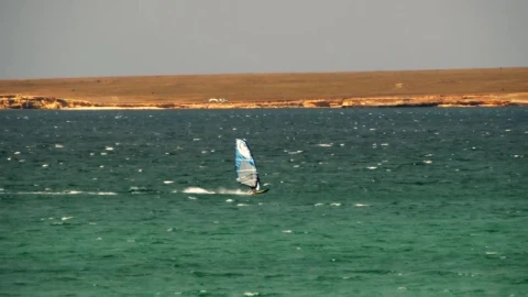 Stock Footage Windsurfing Along The Coast Live Wallpaper - Free Live Wallpaper