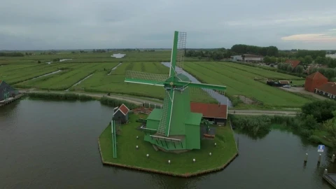 Stock Footage Windmill By The River Live Wallpaper - Free Live Wallpaper