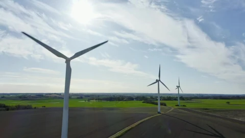 Stock Footage Wind Turbines During The Summer Live Wallpaper - Free Live Wallpaper